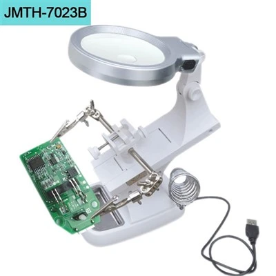 LED 조명이 있는 데스크탑 돋보기